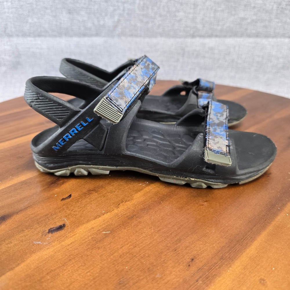 Merrell Hydro Drift Kids Sandals US 2 Black Blue Adjustable Straps Sporty Casual